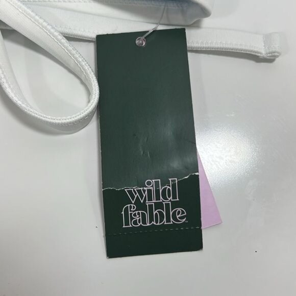 Wild Fable Womens Triangle Bikini Top XL Blue & White Recycled Polyester NWT - Picture 6 of 6